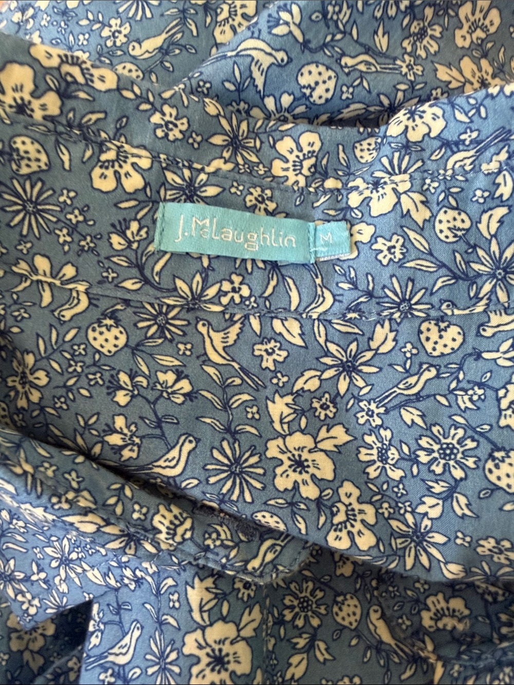 Blue Floral Midi Shirt Dress with Tie Waist - Picture 8 of 8